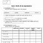 Identifying Parts Of An Expression Worksheet