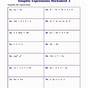 Equivalent Algebraic Expressions Worksheets