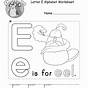 E Worksheet For Kindergarten