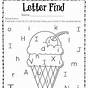 Kindergarten Letter Recognition Worksheet