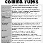 Comma Rules Worksheet