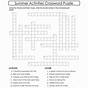 Crossword Puzzles For Kids Summer