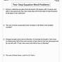 Two-step Problems Worksheets