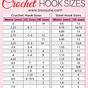 Crochet Hooks Size Chart