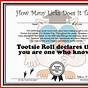 Tootsie Roll Size Chart