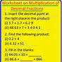 Decimal Multiplication 6th Grade Worksheet