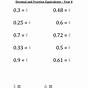 Decimals And Fractions Worksheet Grade 4
