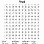 Food Word Search Free Printable
