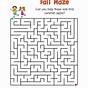 Fall Maze Worksheet For Toddlers