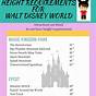 Disneyland Height Requirements Chart