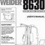 Weider 8630 Manual