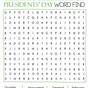 Presidents Day Word Search Printable