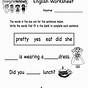 English Worksheet For Kindergarten Printables