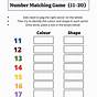 Number Matching Game Printable