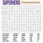 Superhero Word Search Printable