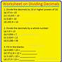 Division Decimal Worksheets With Answers
