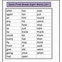 List Of First Grade Sight Words