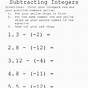 Integer Subtraction Worksheets