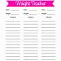Weight Tracker Chart Printable