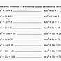 Factoring Perfect Square Trinomials Worksheets