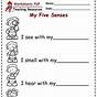 Five Senses Worksheet For Kindergarten