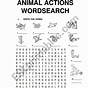 Animals And Actions Worksheet