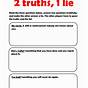 Two Truths And A Lie Worksheet Pdf