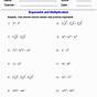 Exponent Rules Worksheets Answer Key