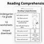 Reading Comprehension Kindergarten Worksheet