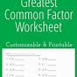 Factoring Using Gcf Worksheets