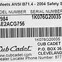 Cub Cadet Serial Number Chart
