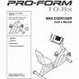 Proform Exercise Bike Manual