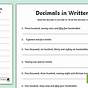 Decimals In Word Form Worksheet