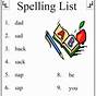 Spelling List 1st Grade