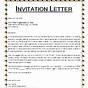 Sample Letter Of Invitation
