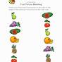 Matching Fruits Worksheet For Kindergarten