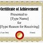 Printable Certificates Of Achievement