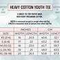 Gildan Youth Tee Size Chart