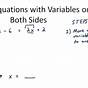 Worksheets Equations Variables On Both Sides