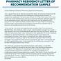 Residency Recommendation Letter Sample