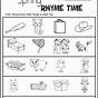 Rhyme Worksheets For Kindergarten