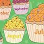 Printable Birthday Cupcakes Clipart With Months