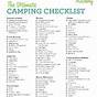 Printable Camping Checklist Pdf