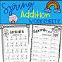 Easy Spring Addition Worksheet