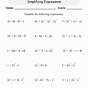 Simplify Expressions Worksheet Answer Key