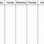 Days Of The Week Calendar Template