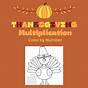 Thanksgiving Multiplication Coloring Worksheets