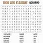 Food Word Search Printable