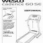 Weslo Cadence 78e Treadmill Manual