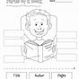 Kindergarten Book Part Worksheet